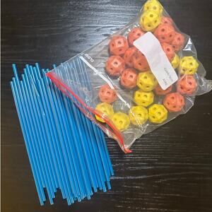 Colorful Construction Set with Blue Sticks
